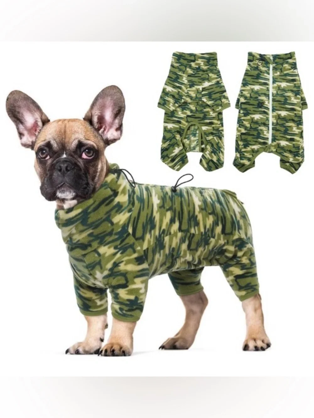 Small Dog Camo Coat Fleece Jumpsuit Cold Weather Pet Outfit Size Small